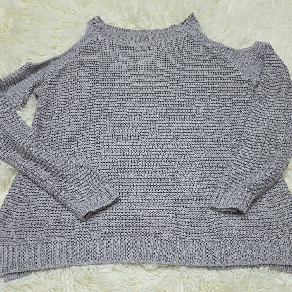 Show Me Your MuMu Off-the-Shoulder Gray Sweater